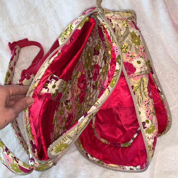 Vera Bradley Floral Laptop Backpack in Pinks greens grays & yellows - Picture 5 of 6